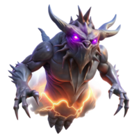 elegant rustic Glowing Demon Creature in Flight high resolution png