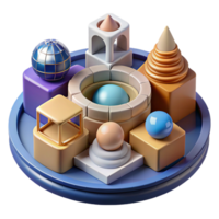 impressive abstract Abstract 3D Geometric Shapes Composition original png