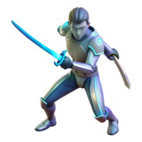 magnificent creative Futuristic Knight 3D Render high quality png