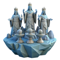 magnificent artistic Three Kings, Crystalline Island, Mystical Spheres original png
