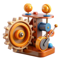 extraordinary abstract Colorful Gear Machine 3D Render of Intricate Mechanism exclusive png