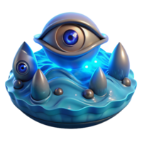 magnificent rustic Abstract 3D Render Glowing Eye on Water exclusive png