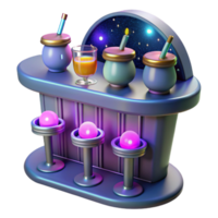 dramatic minimalist 3D Render Cozy Bar Night Scene detailed png