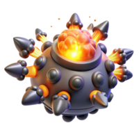 magnificent abstract Exploding 3D Bomb Illustration 4K png