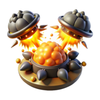 elegant rustic 3D Render Explosive Orange Energy Burst high resolution png
