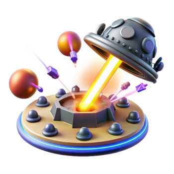 sereno artistico 3d rendere navicella spaziale attaccare base autentico png