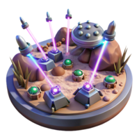 impressive minimalist 3D Render Sci fi Desert Base high resolution png