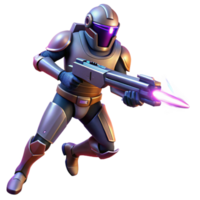 extraordinary abstract 3D Render Futuristic Soldier Action Figure authentic png