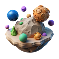 extraordinary artistic 3D Render of Colorful Abstract Planet original png