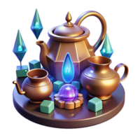 vibrant rustic Enchanted Teapot Vessels 3D Render original png