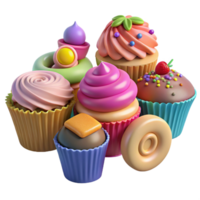 beautiful rustic Colorful Cupcakes and Sweets high resolution png