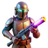 elegant traditional 3D Render Sci Fi Soldier with Energy Weapon original png