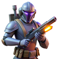 serene creative 3D Render Futuristic Armored Soldier high quality png