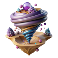 wonderful artistic Abstract 3D Twisted Forms Colorful Surreal Composition high resolution png