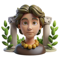 magnificent modern 3D Render of Classical Bust with Columns genuine png