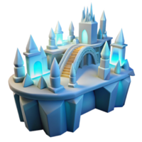 vibrant artistic Enchanted 3D Ice Castle Illustration high quality png