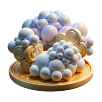 dramatic artistic Abstract 3D Render Bubble Clusters on Circular Platform original png