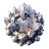 wonderful abstract Crystalline Orb Abstract 3D Render of Geometric Shapes genuine png