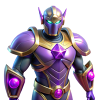stunning abstract 3D Render Purple Gold Robot Illustration high resolution png