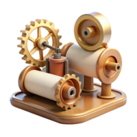 vibrant traditional Steampunk Gear Mechanism 3D Model of Intricate Clockwork high quality png