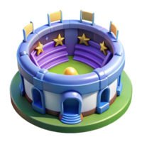 serene creative 3D Render of a Circular Arena with Seating professional png