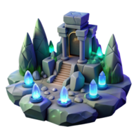 dramatic abstract Mystical Stone Temple 3D Model Fantasy Game Asset detailed png