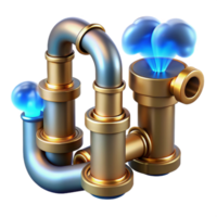 wonderful classic Complex Pipe System 3D Rendering of Interconnected Pipes and Steam detailed png