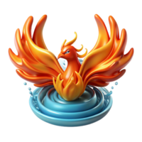 extraordinary rustic Phoenix Rising 3D Render of Mythical Bird professional png