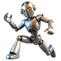 elegant artistic Futuristic Robot in Motion A 3D Rendering detailed png