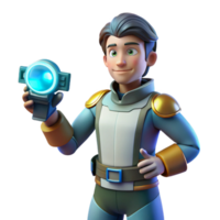 elegant abstract 3D Render of Futuristic Boy with Device genuine png