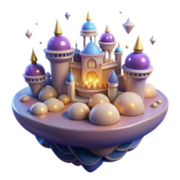 wonderful modern Enchanted Floating Castle 3D Render of Fantasy Architecture exclusive png