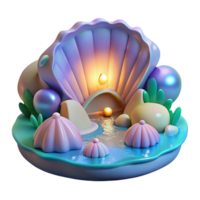 extraordinary contemporary Seashell Grotto 3D Render of an Underwater Scene authentic png