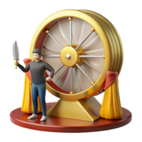 serene traditional Conquering the Wheel of Fortune A 3D Render high resolution png