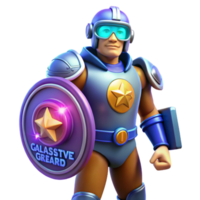 impressive artistic 3D Render Galactic Hero with Shield exclusive png