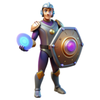 serene contemporary 3D Render of a Fantasy Warrior high quality png