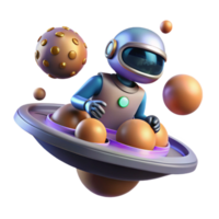 wonderful classic 3D Render Astronaut in Spaceship with Planets original png