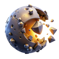 vibrant abstract Shattered Sphere Abstract 3D Render of Exploding Orb authentic png