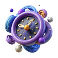 stunning artistic Abstract Clock 3D Render of Time and Design original png
