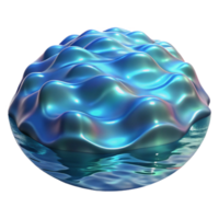 magnificent artistic Abstract Iridescent Waves 3D Render of Fluid, Organic Form high resolution png