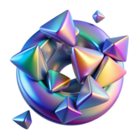 impressive abstract Iridescent Geometric Forms Abstract 3D Render genuine png