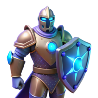 stunning artistic 3D Render Knight in Shining Armor with Shield genuine png