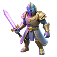 beautiful modern 3D Render Knight Fantasy Game Character high quality png