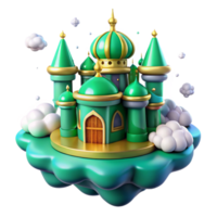 extraordinary abstract Enchanted Green Castle on Cloud Island high resolution png
