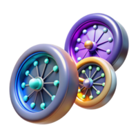 impressive contemporary Spinning Wheels of Fortune A 3D Rendering high quality png