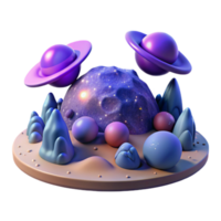 elegant abstract 3D Render of a Fantasy Planet genuine png