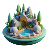 magnificent rustic Serene Mountain Pool 3D Render of Tranquil Oasis premium png