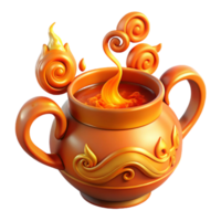 impressive classic Fiery Elixirs A 3D Render of a Decorative Pot high resolution png