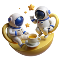 serene abstract Astronauts Enjoying Tea on the Moon exclusive png