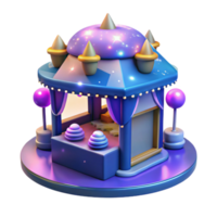 elegant rustic Fantasy 3D Render of a Magical Game Booth detailed png