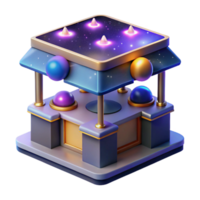 wonderful vintage Cosmic Shrine 3D Render high resolution png